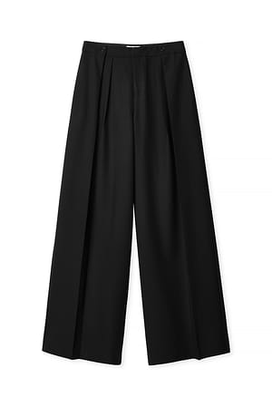 Black Anzughose mit mittlerer Taille