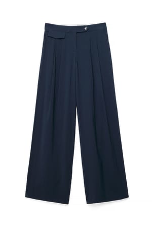 Navy Low Waist Wide Leg Pants