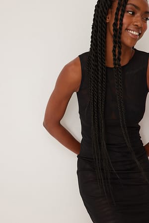 Black Midi Mesh Dress