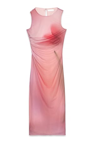 Flower Print bedrucktes Mesh-Midikleid