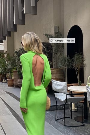Lime Stickad maxiklänning