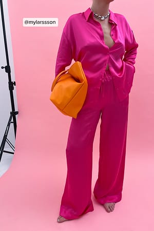 Hot Pink Pantalon satin