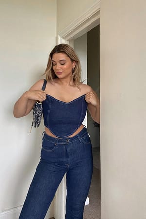 Rinse Wash Corset Denim Top
