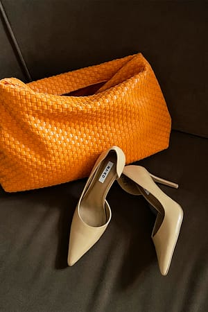Beige Side Cut High Heels