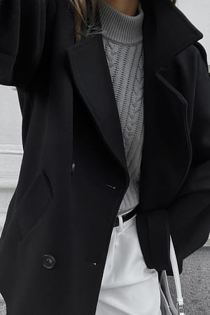 Black Manteau court