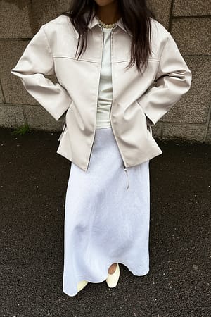 Offwhite Veste zippée en similicuir