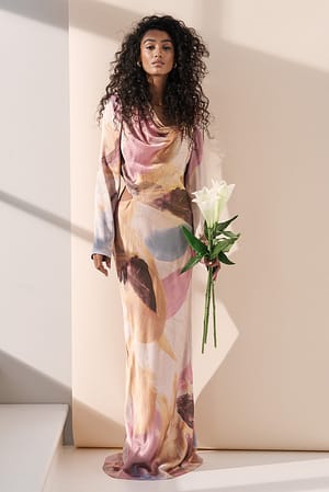 Print Cut-Out Maxi-Jurk
