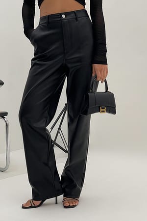 Black PU bukser