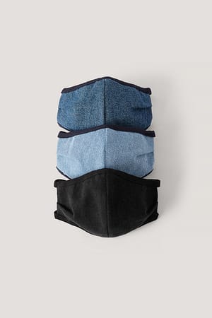 Blue Combo Pack De 3 Mascarillas Denim