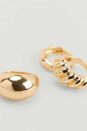 Gold 3-Pack Braided Ring Set
