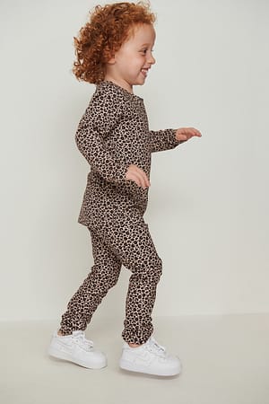 Leopard Schwere Bio-Leggings mit Leopardenmuster