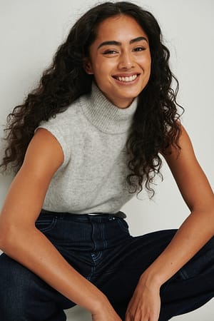 Light Grey Melange Alpacka Blend Bib