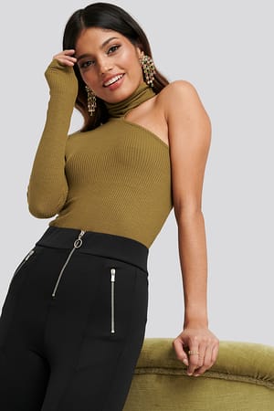Asymmetric High Neck Top