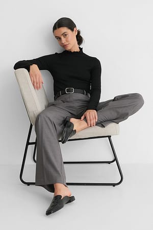 Black Babylock High Neck Top