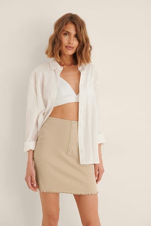Light Beige Babylock Rok Met Ruches
