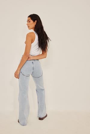 Light Blue Back Seam Detail Denim