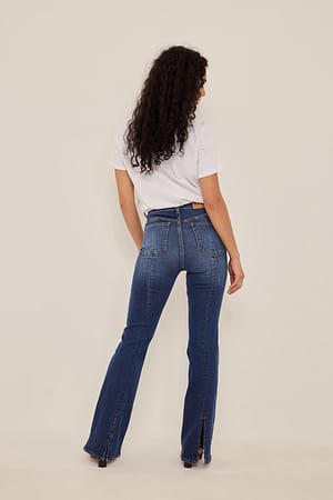 Skinny jeans met split achter