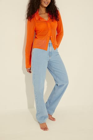 Light Blue Posede bukser
