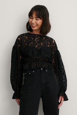 Black Spitzenbluse