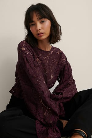 Burgundy Spitzenbluse
