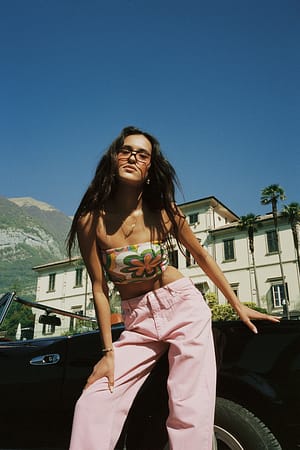 Pink Print Bandeau Top