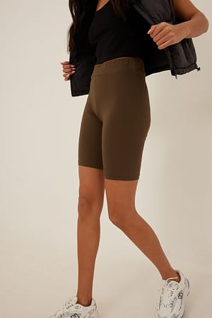 Brown Short de motard Basic biologique