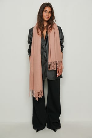 Dusty Pink Basic Wool Blend Scarf