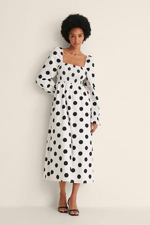 Dots Robe midi en coton à gros pois biologique