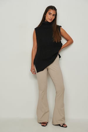 Taupe Leggings de talle alto acampanados orgánicos