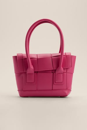 Pink Boxy Woven Mini Bag