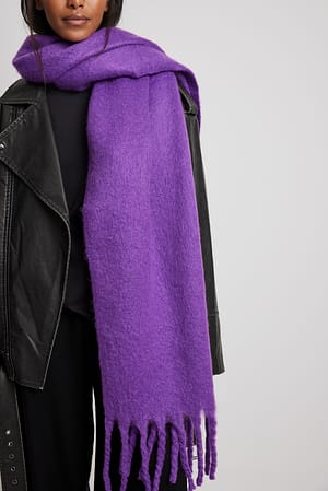 Lilac Soft Braided Tassle Scarf