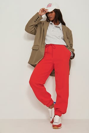 Deep Red Jogginghose mit gebürstetem Kordelzug