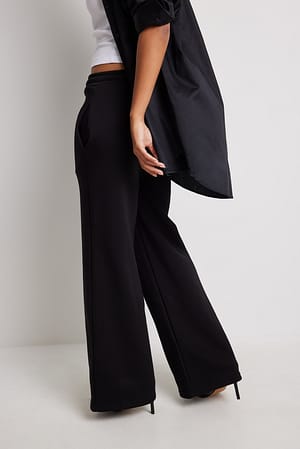 Black Gebürstete Sweatpants mit geradem Bein
