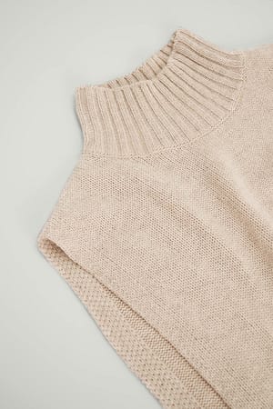 Beige Kaschmir-Bib-Weste