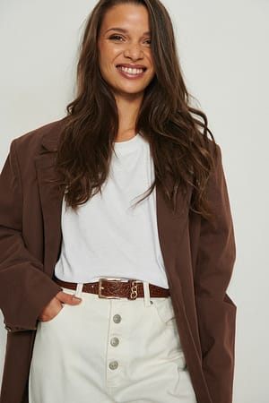 Dark Brown Gürtel mit Kettendetail