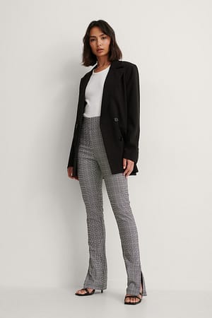Grey Big Check Geruite Broek