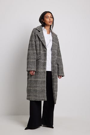 Black Abrigo a cuadros oversize