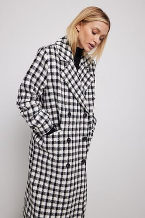 Checked Manteau coupe droite à carreaux