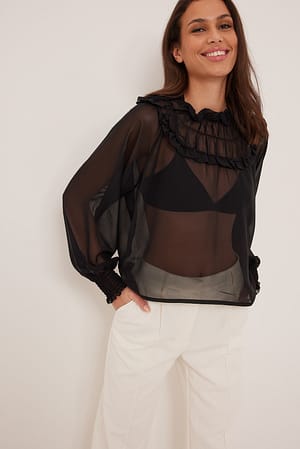 Black Chiffonbluse