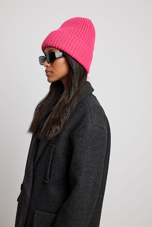 Fuchsia Chunky Knitted Soft Beanie