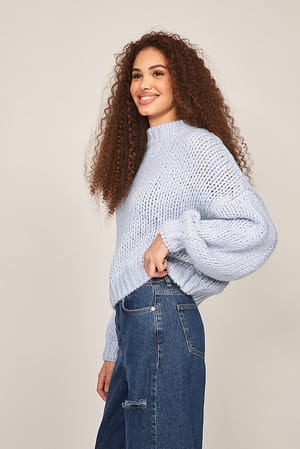 Light Blue Pull épais surdimensionné