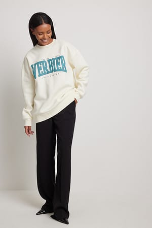 Offwhite Pullover mit Stadt-Aufdruck