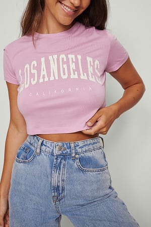 Light Pink T-shirt med print af by