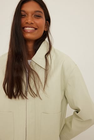 Mint Klassisk PU-jakke