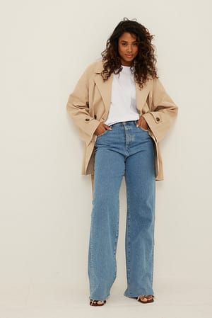 Beige Klassisk kort Trenchcoat