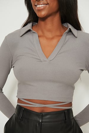 Collar Strap Detail Top