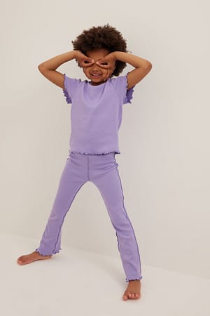 Lilac Contast Seam Tee