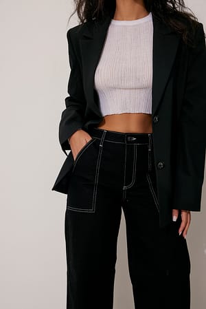 Black Denim med sømdetaljer