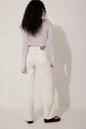 Off White Denim med sømdetaljer