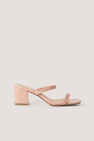 Dusty Pink Quadratische Riemchensandale